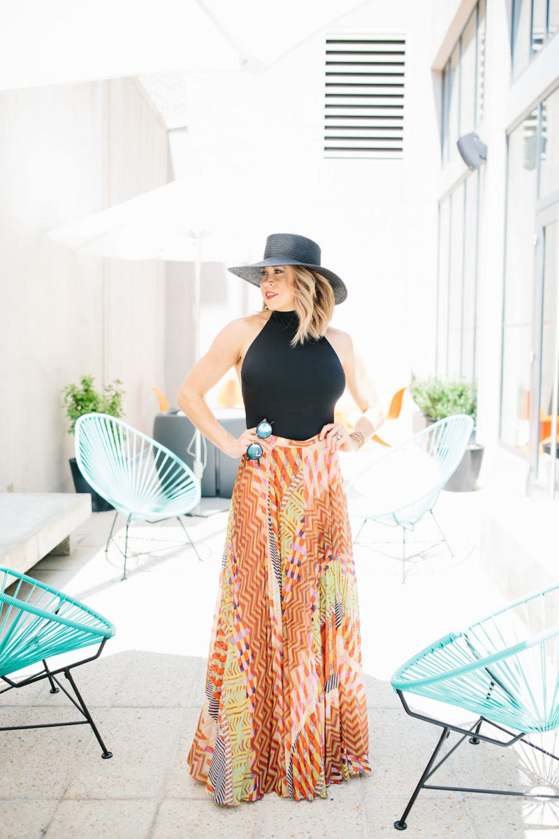 Blogger Lindsey Lutz from Life Lutzurious wearing Oye, Alexis, and Janessa Leone