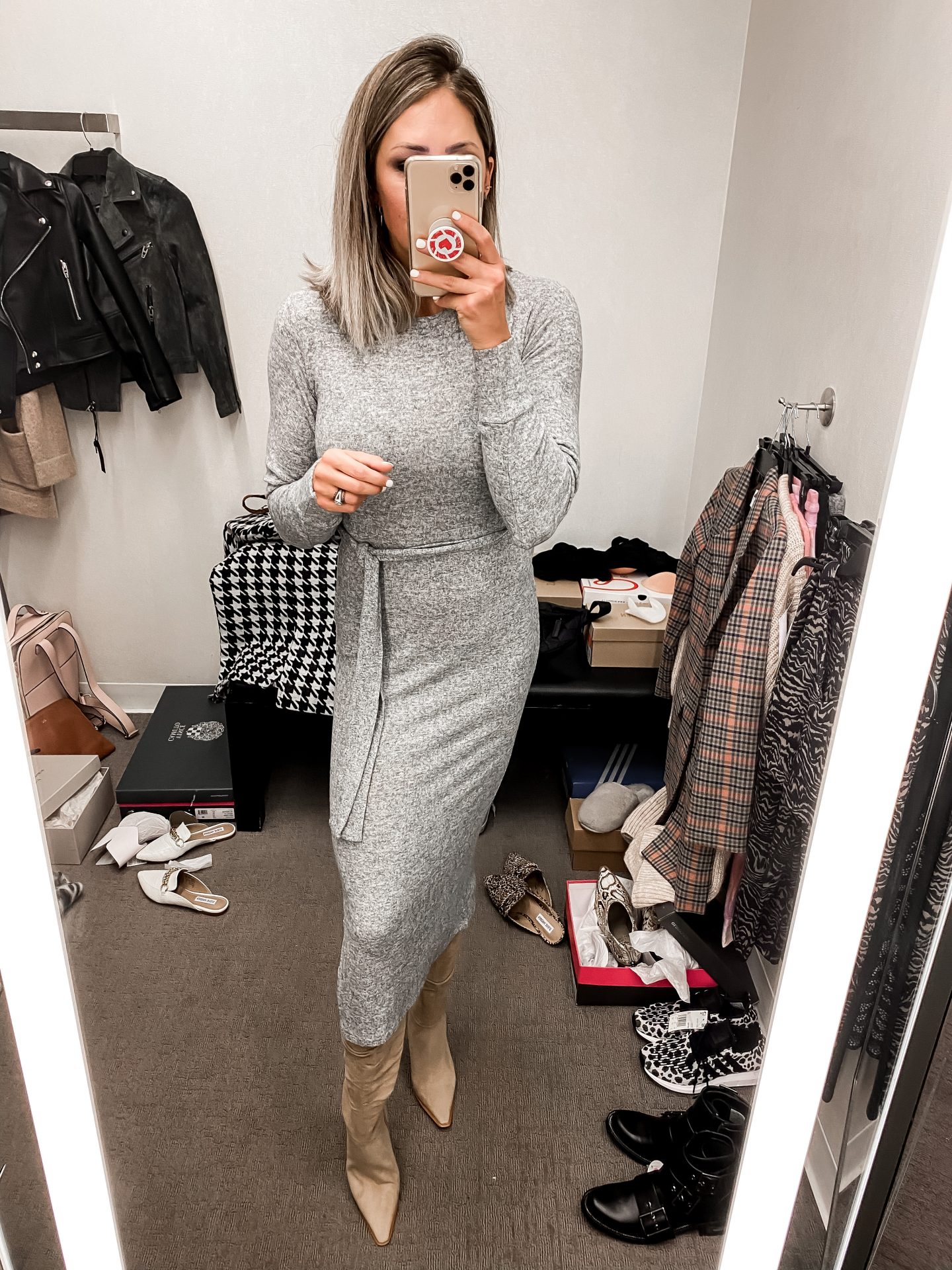 What I Bought Gray Long Sleeve Dress