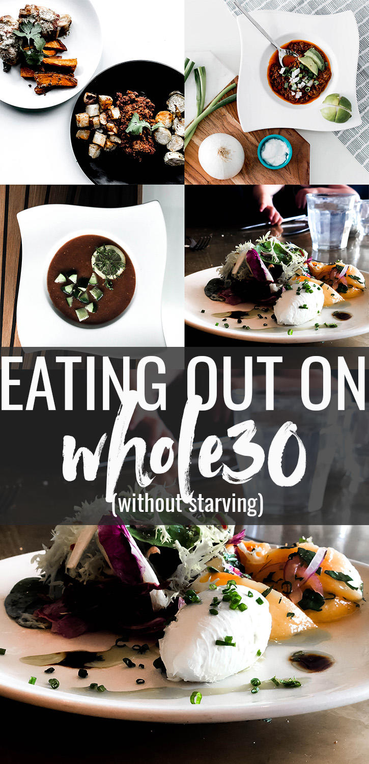 ULTIMATE GUIDE TO EATING OUT ON WHOLE30 - Life Lutzurious; EATING OUT ON WHOLE30: WHAT TO ORDER. CONGRATS on deciding to do Whole30! People ask me: Can I eat out? & What in the world do I order at a restaurant without starving? If you have a say-so in where you will be eating, try to focus on Mexican, farm to table restaurants, steakhouses, salad bars, and burger joints. These are the easiest restaurants to hack. These are the best whole30 dinner ideas and simple whole30 meals. Make sure you save this post in your food boards! Thinking you will be stuck at home while on Whole30? Style blogger Life Lutzurious details her ultimate guide to eating out on Whole30 without starving!