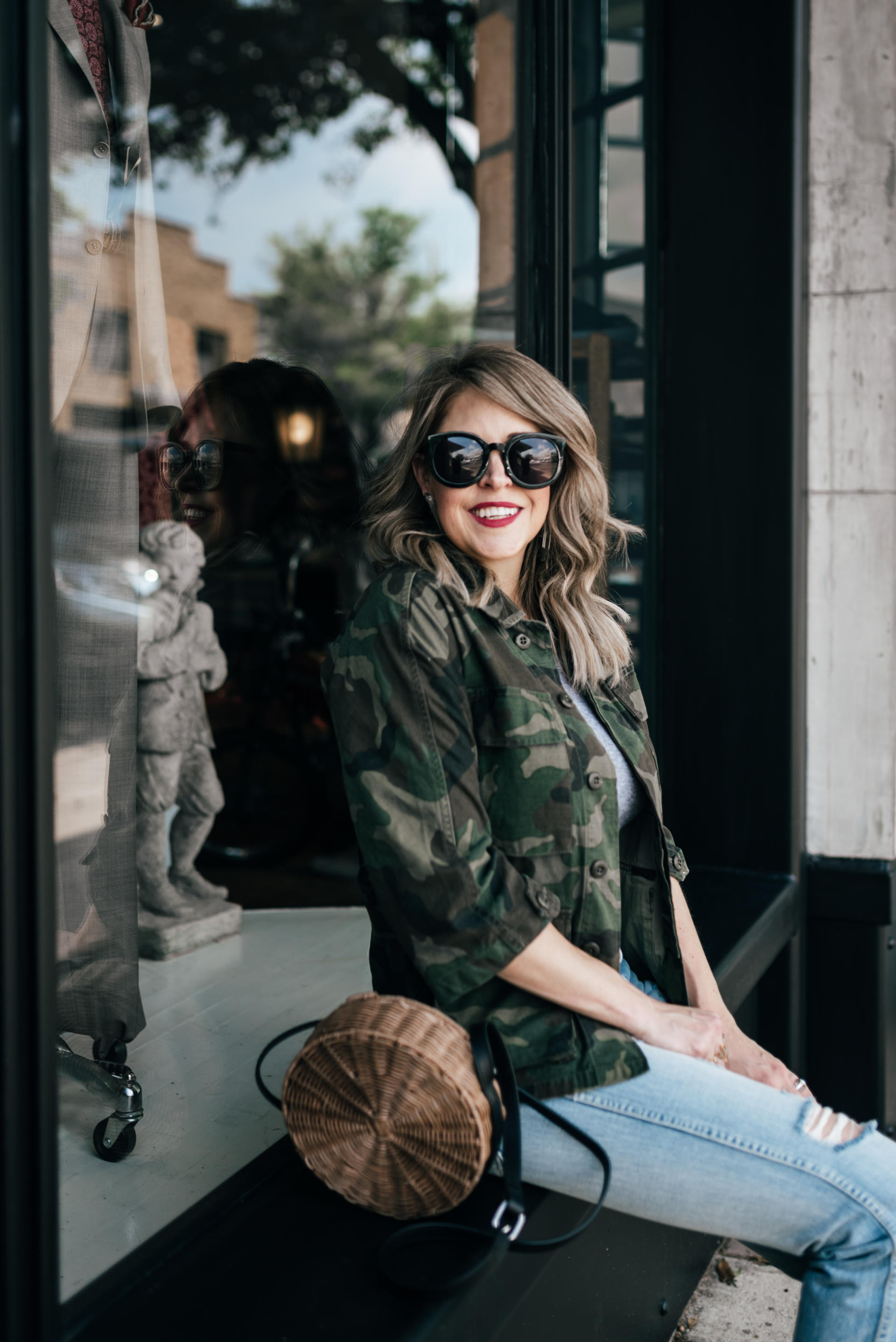 Bookmark this post to see how to style this camo jacket for much less!
