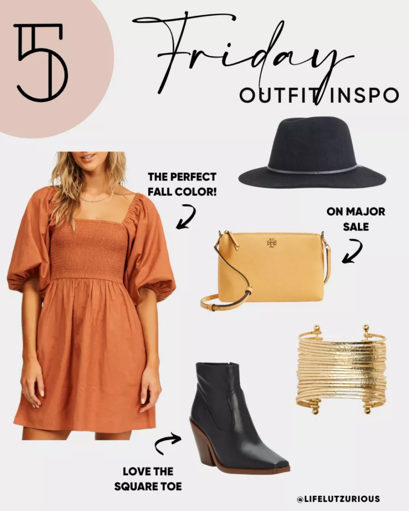 Puff Sleeve Dress and Wool Fedora | End of Summer Outfit Ideas Over 40