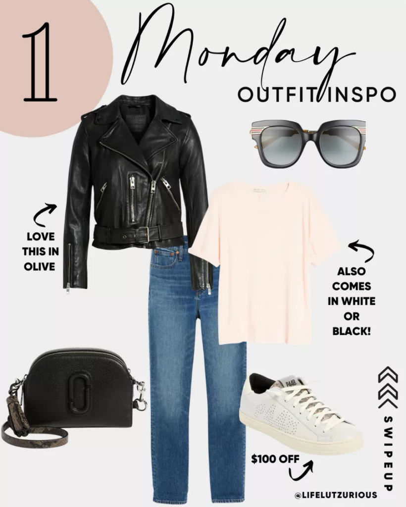 Leather Jacket and Mom Jeans | End of Summer Outfit Ideas Over 40